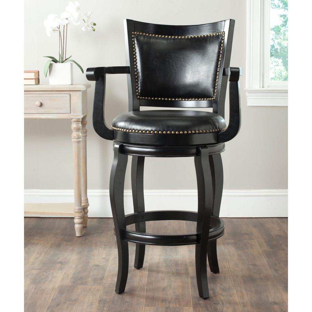 Safavieh Gitano 29 In Black Swivel Cushioned Bar Stool Fox7009c Safavieh Gitano 29 In Black Swivel Cushioned Bar Stool Fox7009c The Home Depot