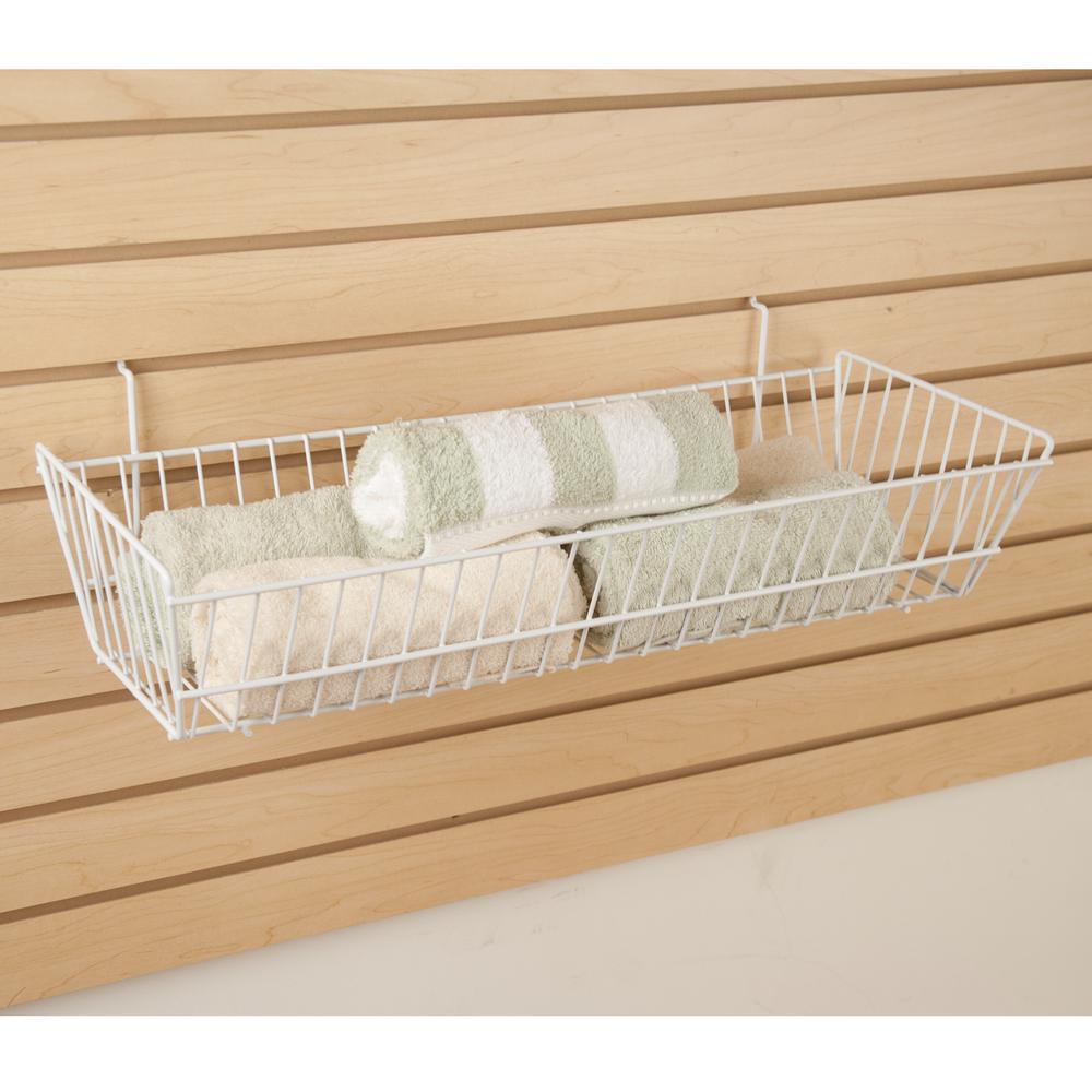 Econoco 12 In. W X 12 In. D X 4 In. H White Small Wire Basket (pack Of 