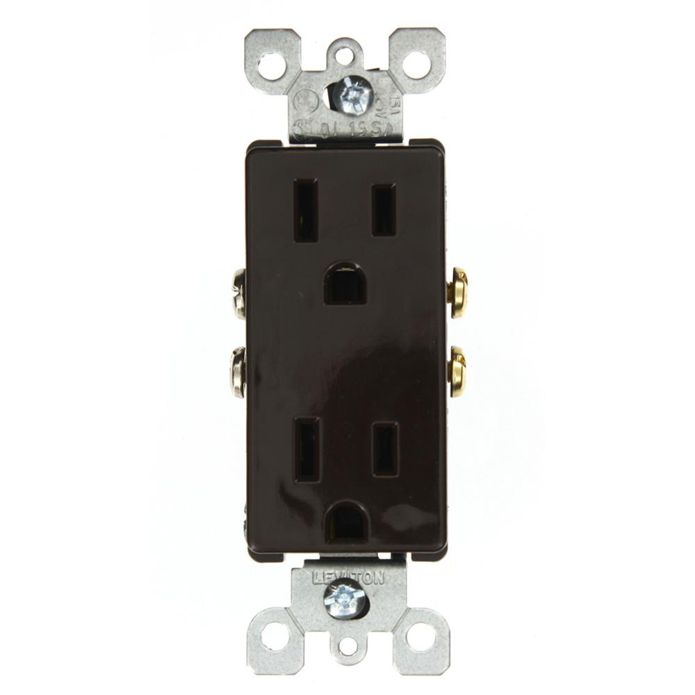 Leviton Decora 15 Amp Residential Grade Grounding Duplex Outlet Leviton Decora 15 Amp Residential Grade