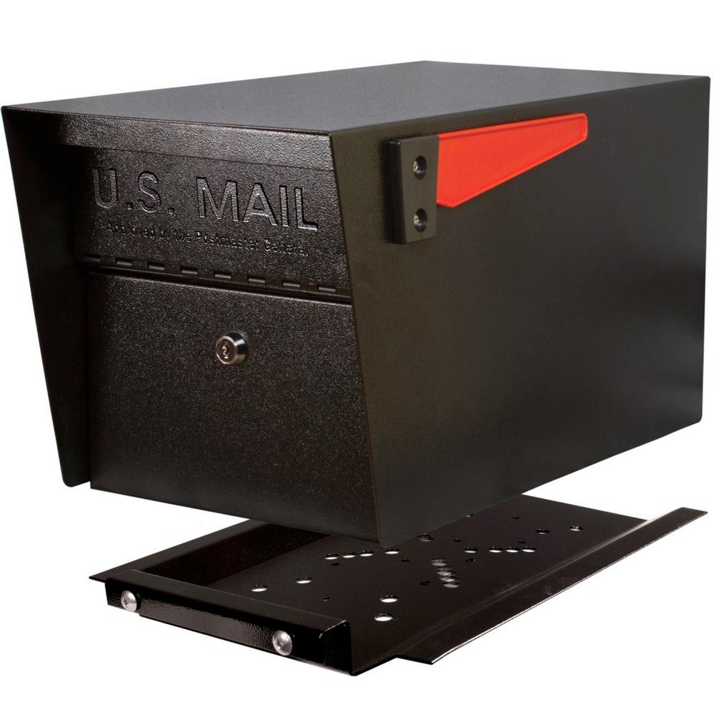 Mail Boss Mail Manager PRO Black PostMount with High Security Locking