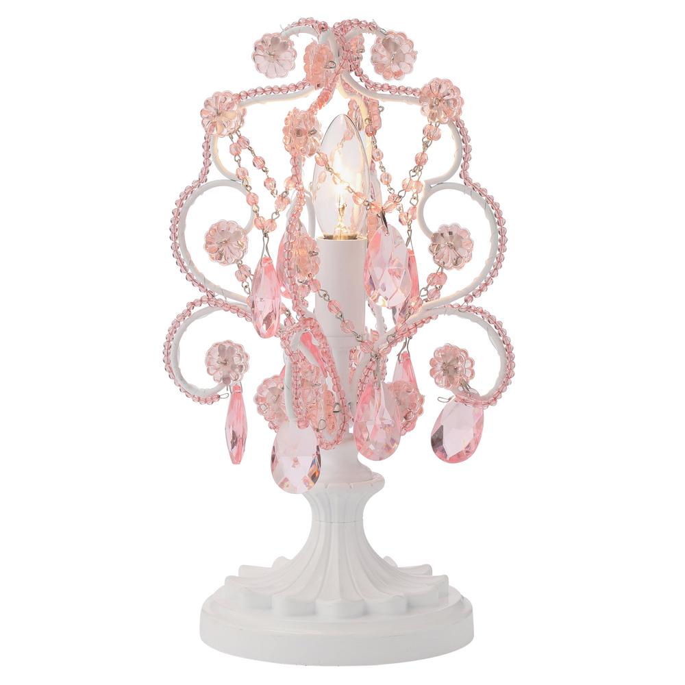 Pink Chandelier Mini Table Lamp 