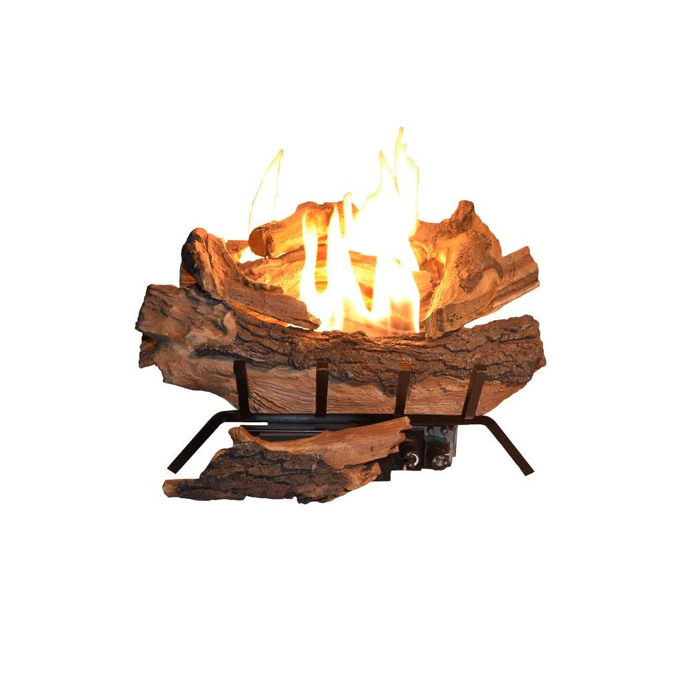 emberglow 18 in timber creek vent free dual fuel gas log set with