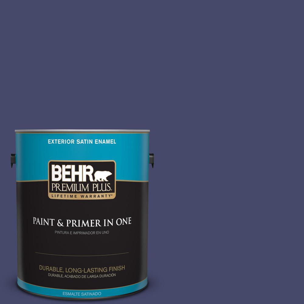 BEHR MARQUEE 1gal. 530F4 Newport Blue Satin Enamel Exterior Paint