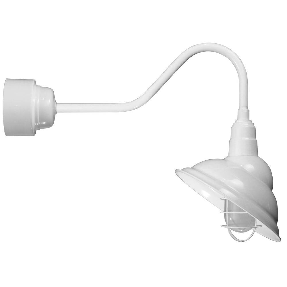 Illumine 1Light Outdoor White Wall Lantern with Wire GuardCLI255