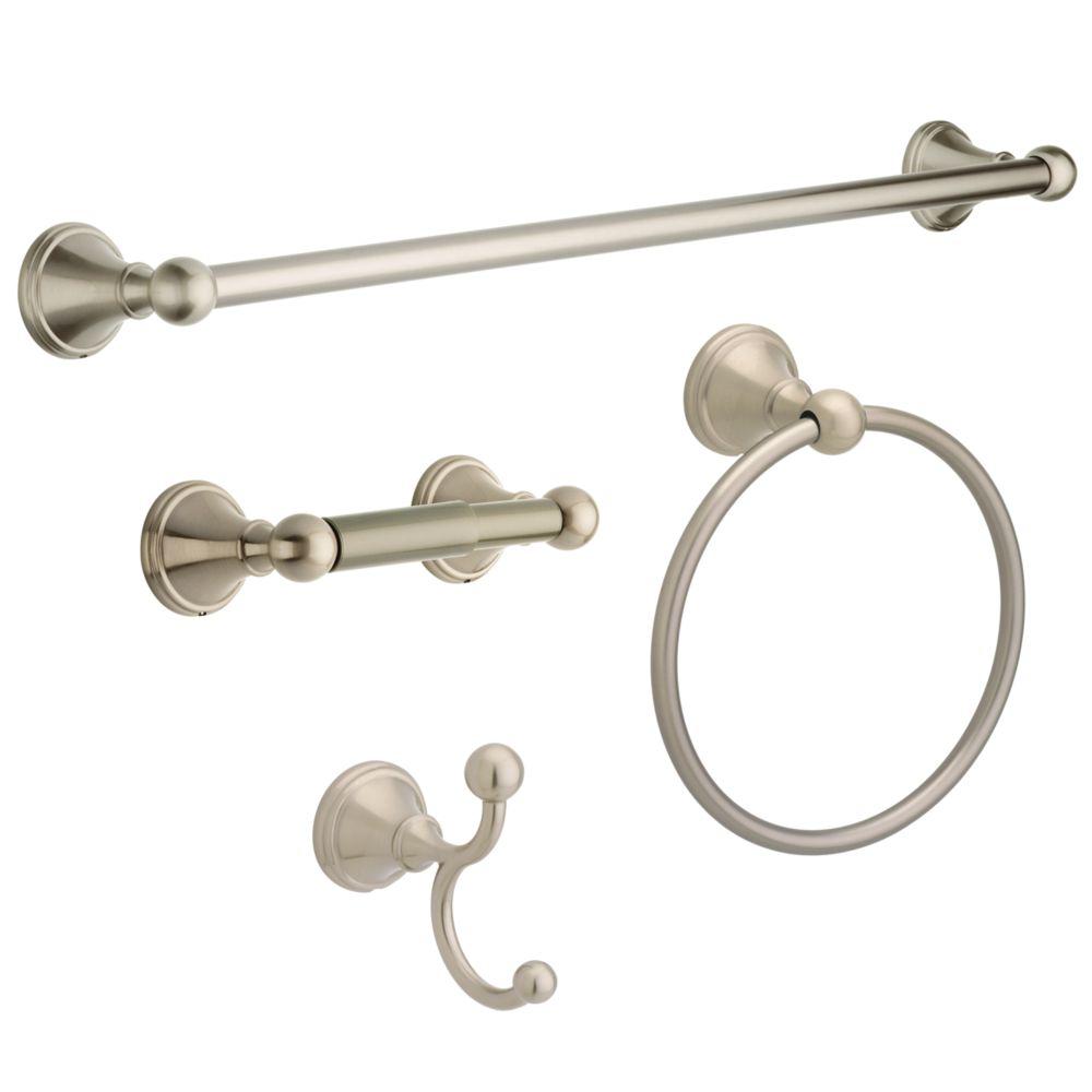 Delta Crestfield 4Piece Bath Hardware Set in Brushed NickelCTD63BN