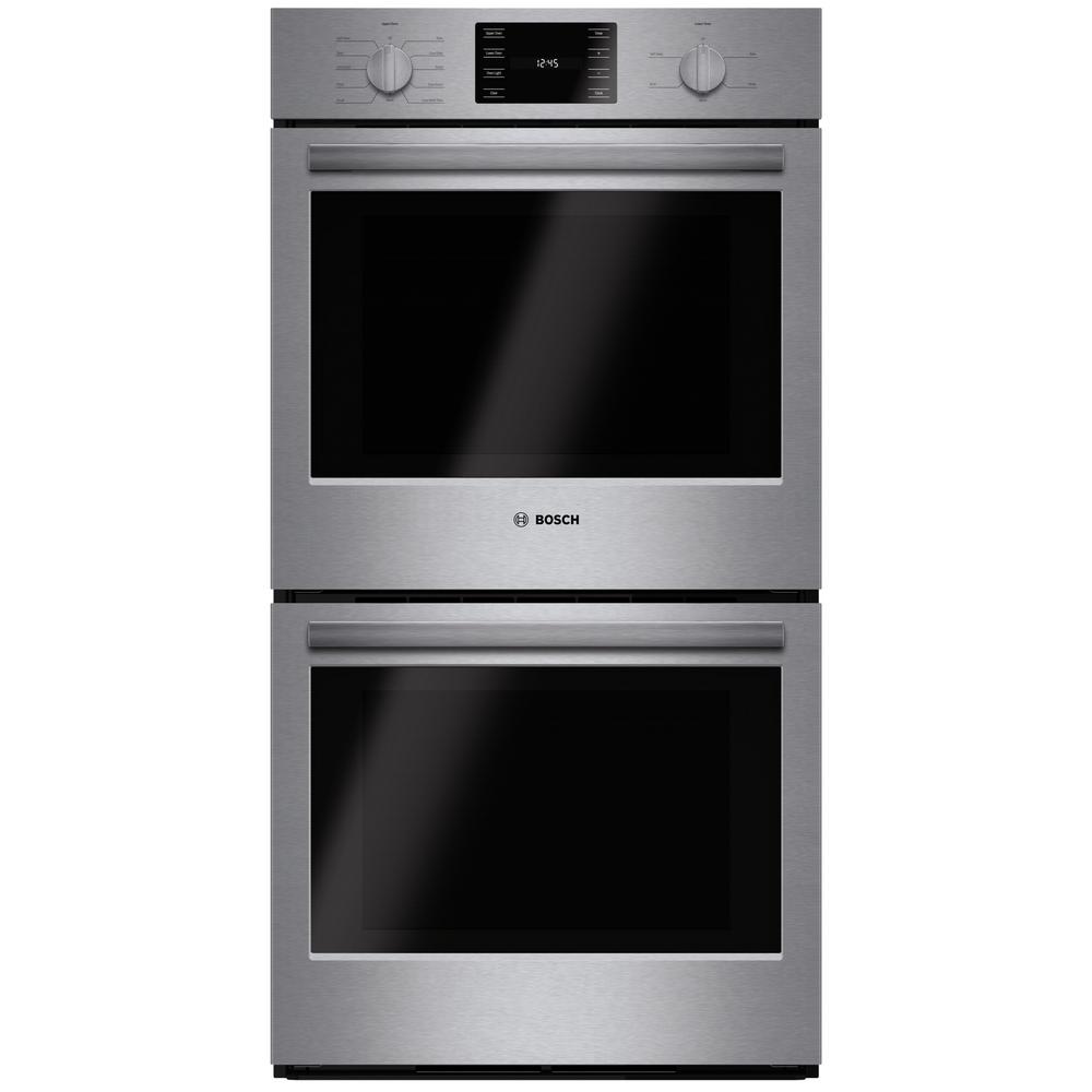 Bosch 500 Series 27 In Double Electric Wall Oven With European Oven And Cooktop Bundle This Bosch