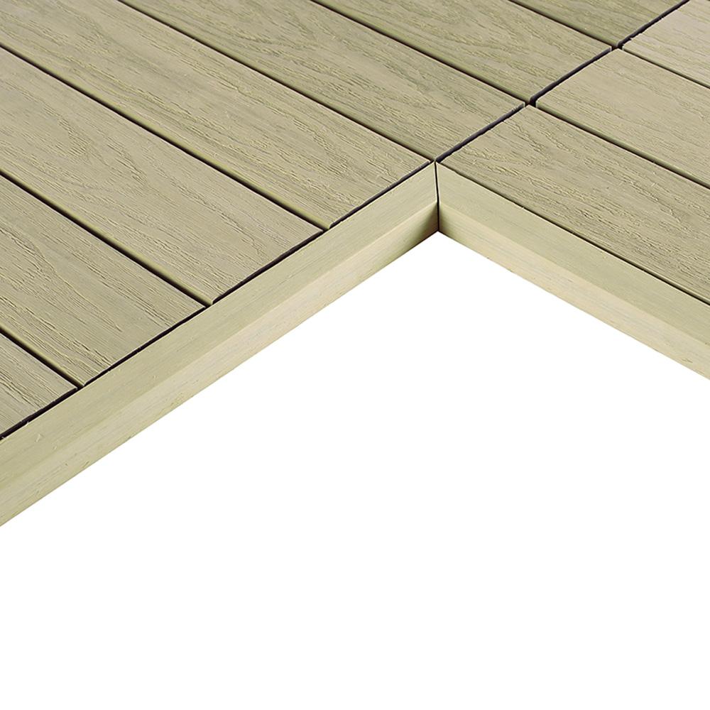 NewTechWood 1/6 ft. x 1 ft. Quick Deck Composite Deck Tile Inside End
