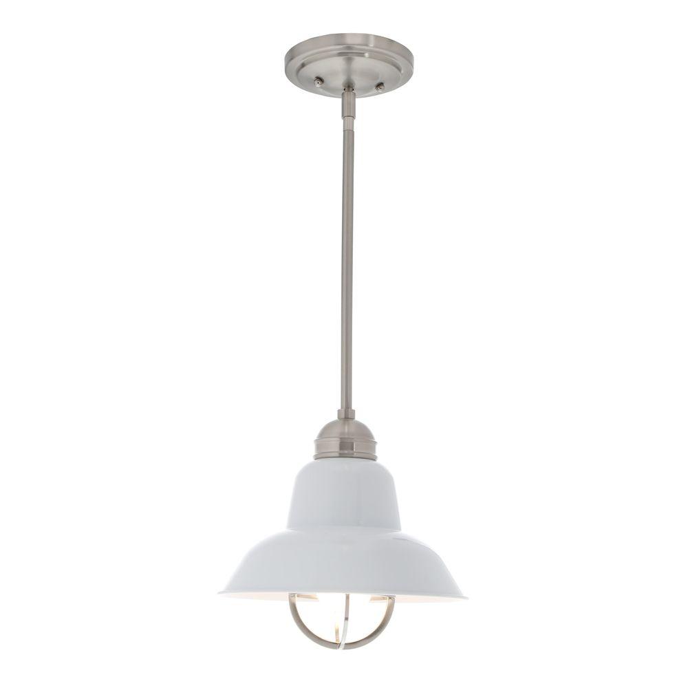 Feiss Urban Renewal 10 In W 1 Light Brushed Steel Glossy White Feiss Urban Renewal 10 In W 1 Light Brushed Steel Glossy White