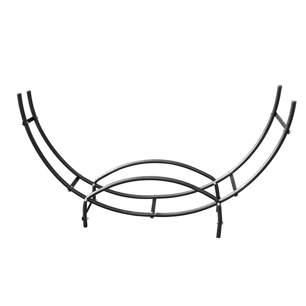 Earth Worth 5 ft. Curved Firewood Log Rack-HWD630015 - The Home Depot