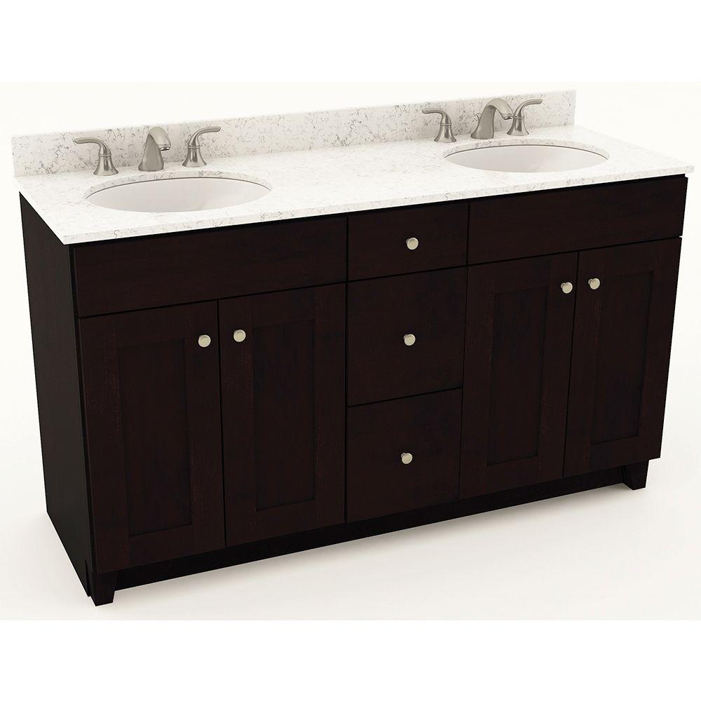 American Woodmark 61 In W X 20 3 4 D Bath Vanity Espresso Bath Vanity In Espresso