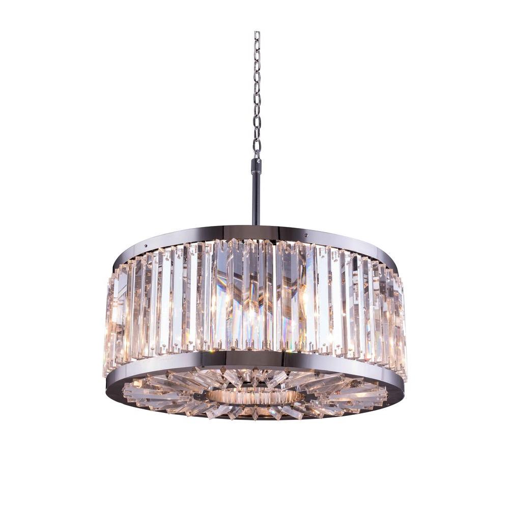 Elegant Lighting Chelsea 8 Light Polished Nickel Chandelier With Elegant Lighting Chelsea 8 Light Polished Nickel Chandelier With Clear Crystal