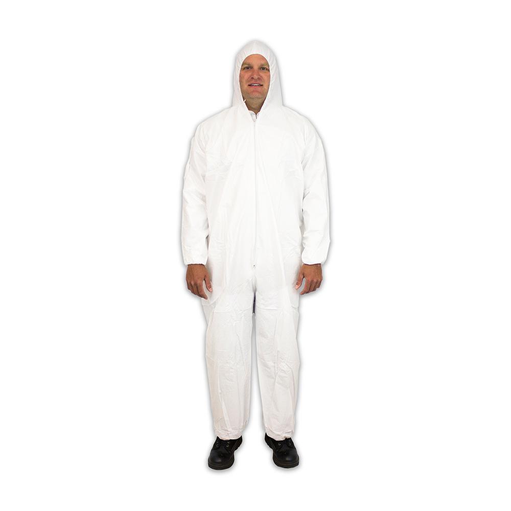 white disposable overalls