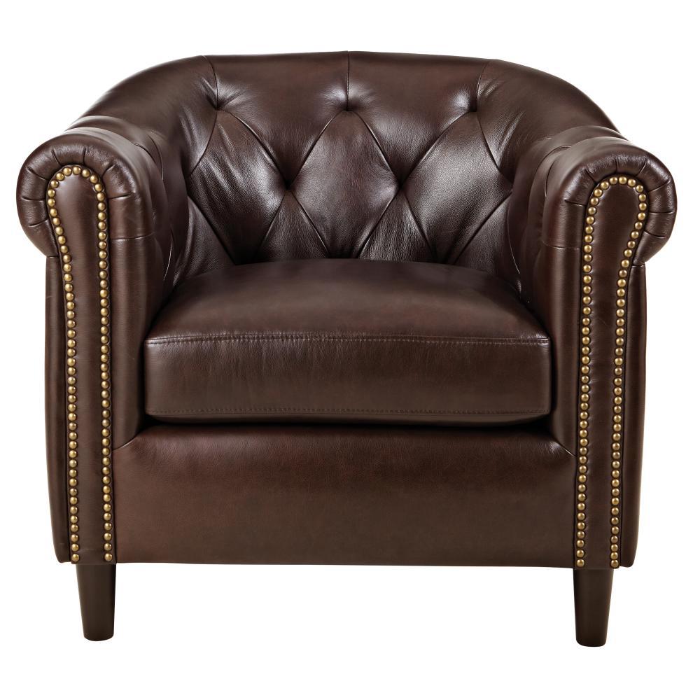Home Decorators Collection Warin Chocolate Leather Club Chair was $723.75 now $434.25 (40.0% off)