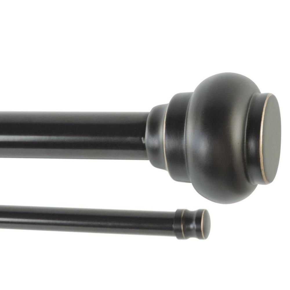 36 In 72 Adjule Length 1 Dia Double Rod Set With 36 In 72 Adjule Length 1 Dia Double Rod Set With Decorative Finials Oil Rubbed Bronze Lwf1001 7orb The Home Depot