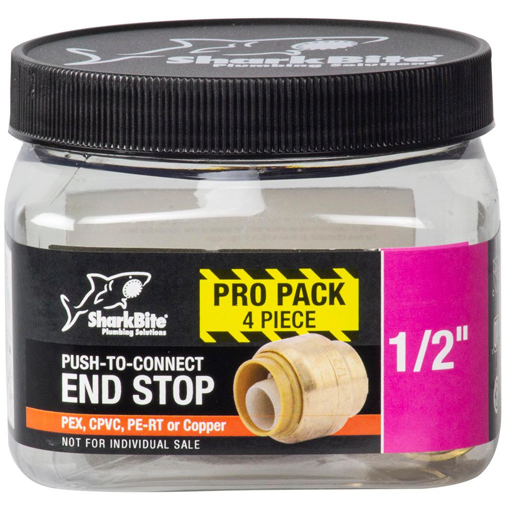 SharkBite 1/2 in. PushtoConnect Brass End Stop Fitting (4Pack