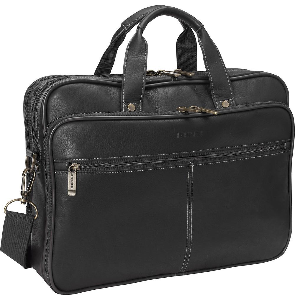 Heritage Colombian Leather Double Compartment Top Zip 16.0 in. Computer Portfolio/Business Case ...