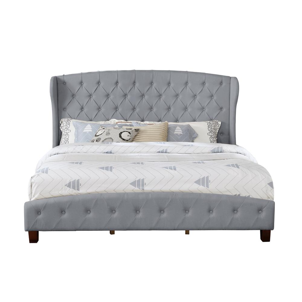 Eastern Gray King Size Upholstered Shelter Bed 55012 85gy The Home Internet 307663989 Eastern Gray King Size Upholstered Shelter Bed