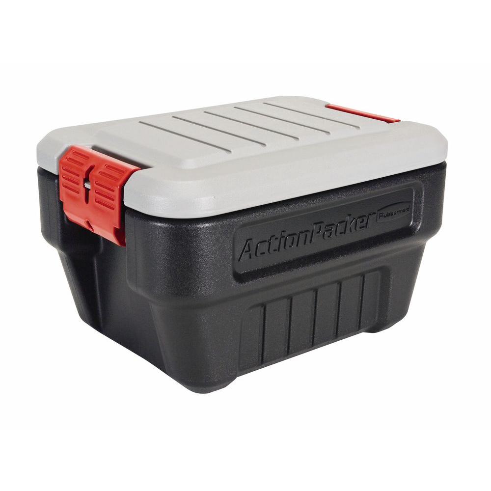 Rubbermaid Action Packer 8 Gal Storage Tote Fg11700438 The Home Depot Rubbermaid Action Packer 8 Gal Storage Tote