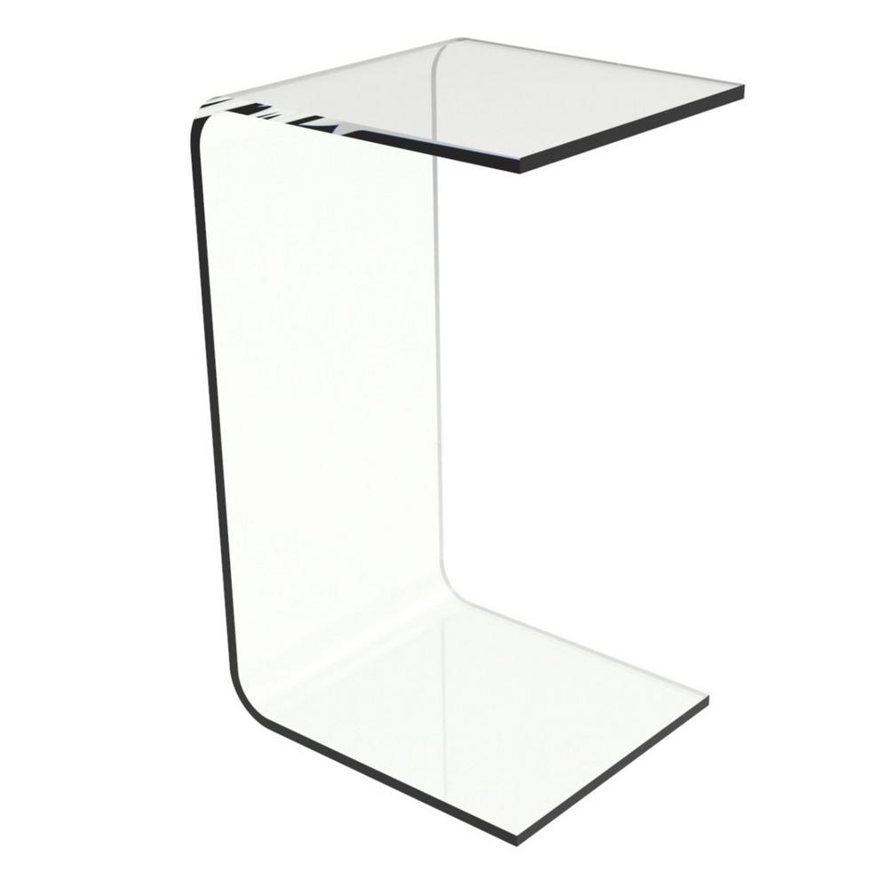 Lavish Home Clear Acrylic End Tables Accent The Acrylic Clear Modern C Style Vertical End Table