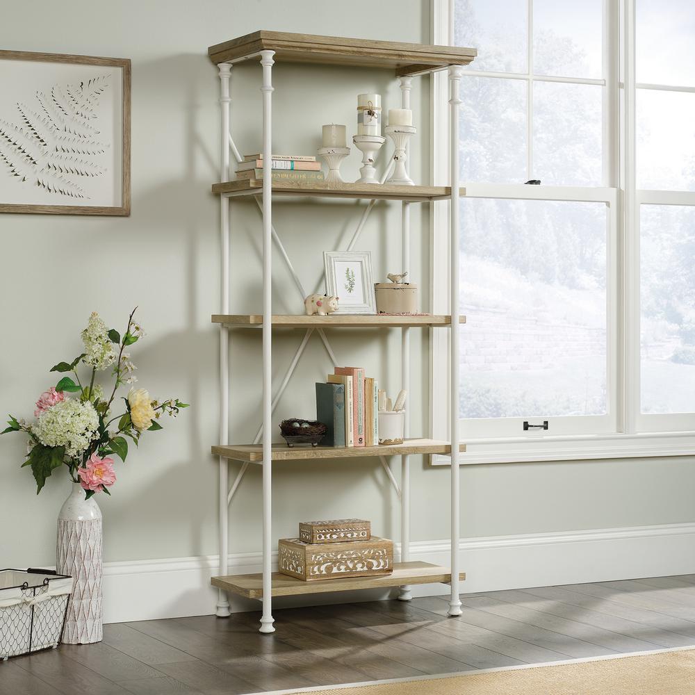 Sauder C Street Coastal Oak 5 Shelf Bookcase 423252 The Home Depot Sauder C Street Coastal Oak 5 Shelf Bookcase
