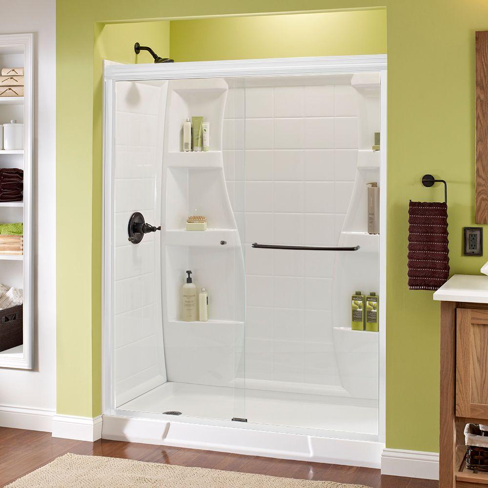 Delta Simplicity 60 In X 70 Traditional Semi Frameless Sliding Traditional Semi Frameless Sliding Shower Door