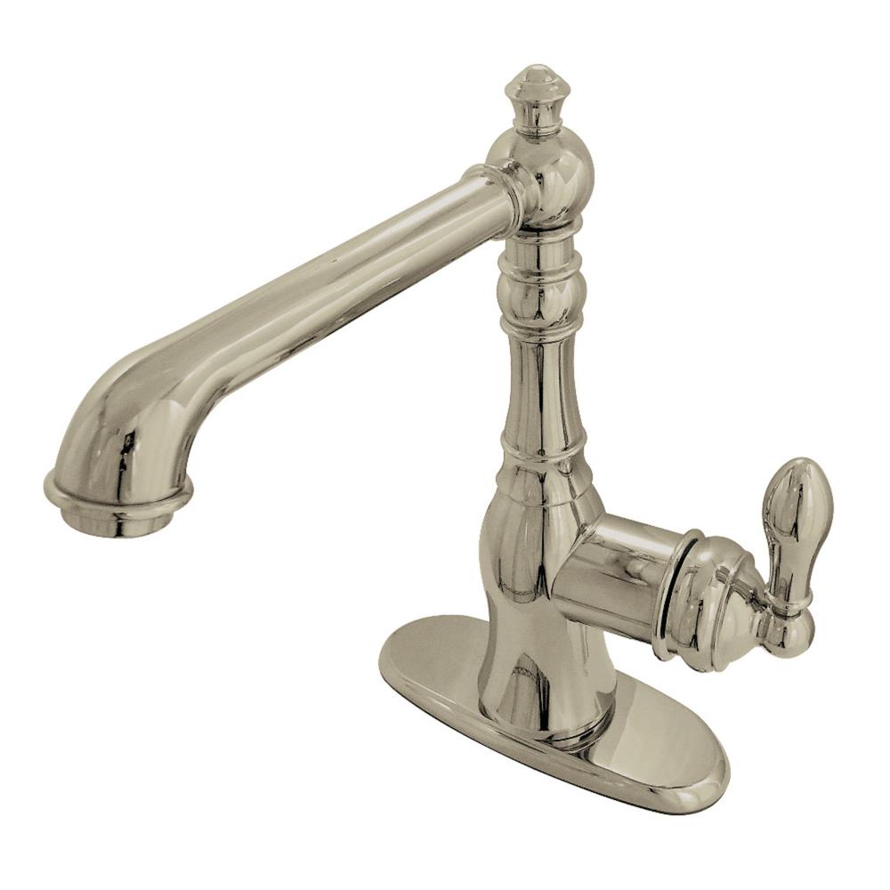 Kingston Brass American Classic 4 In Centerset Single Handle Bathroom Faucet In Brushed Nickel 5366