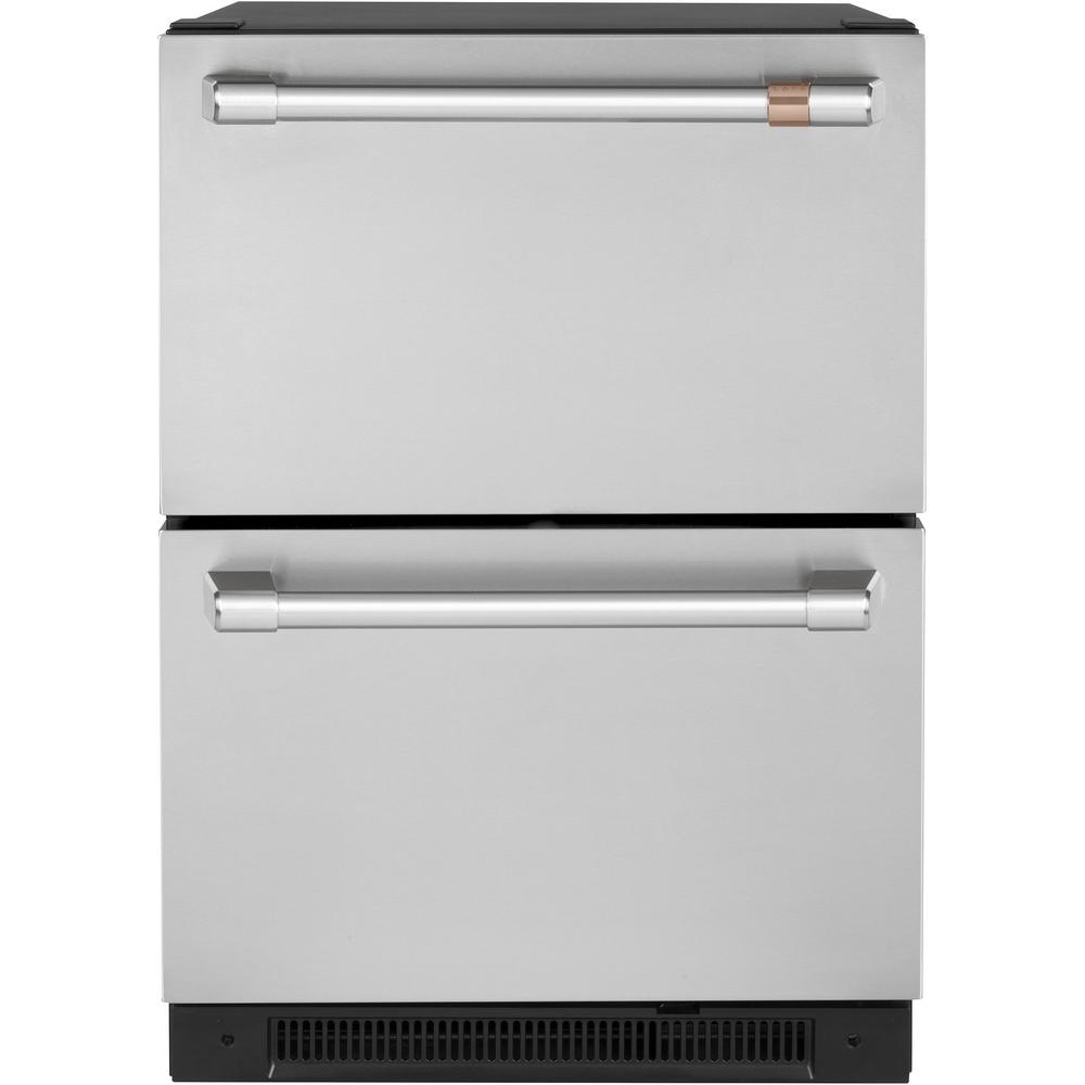 Cafe 5 7 Cu Ft Built In Undercounter Dual Drawer Refrigerator In