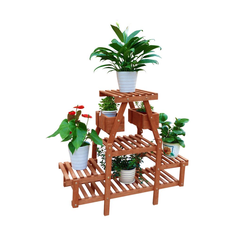 Leisure Season 35 In W X 13 D 32 H Brown Wooden 4 Tier Leisure Season 35 In W X 13 D 32 H
