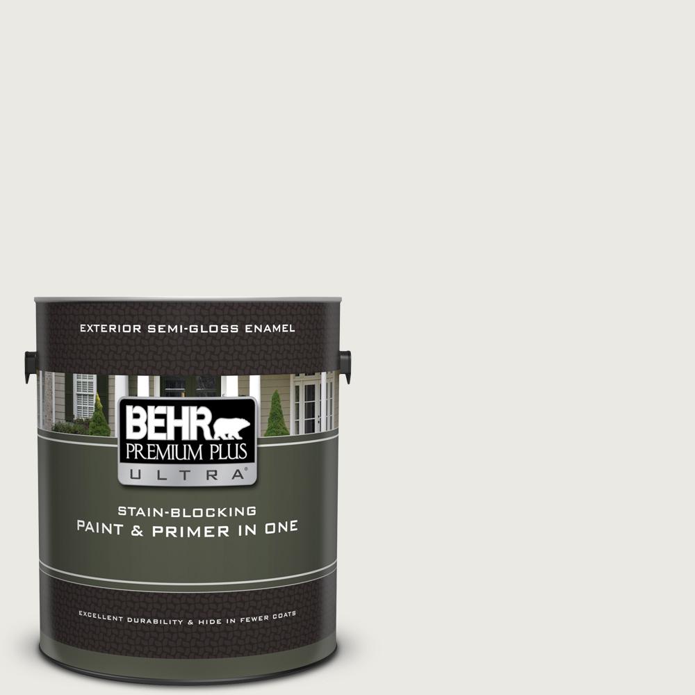 BEHR Premium Plus Ultra 1 Gal. #PPU24-14 White Moderne Semi-Gloss ...