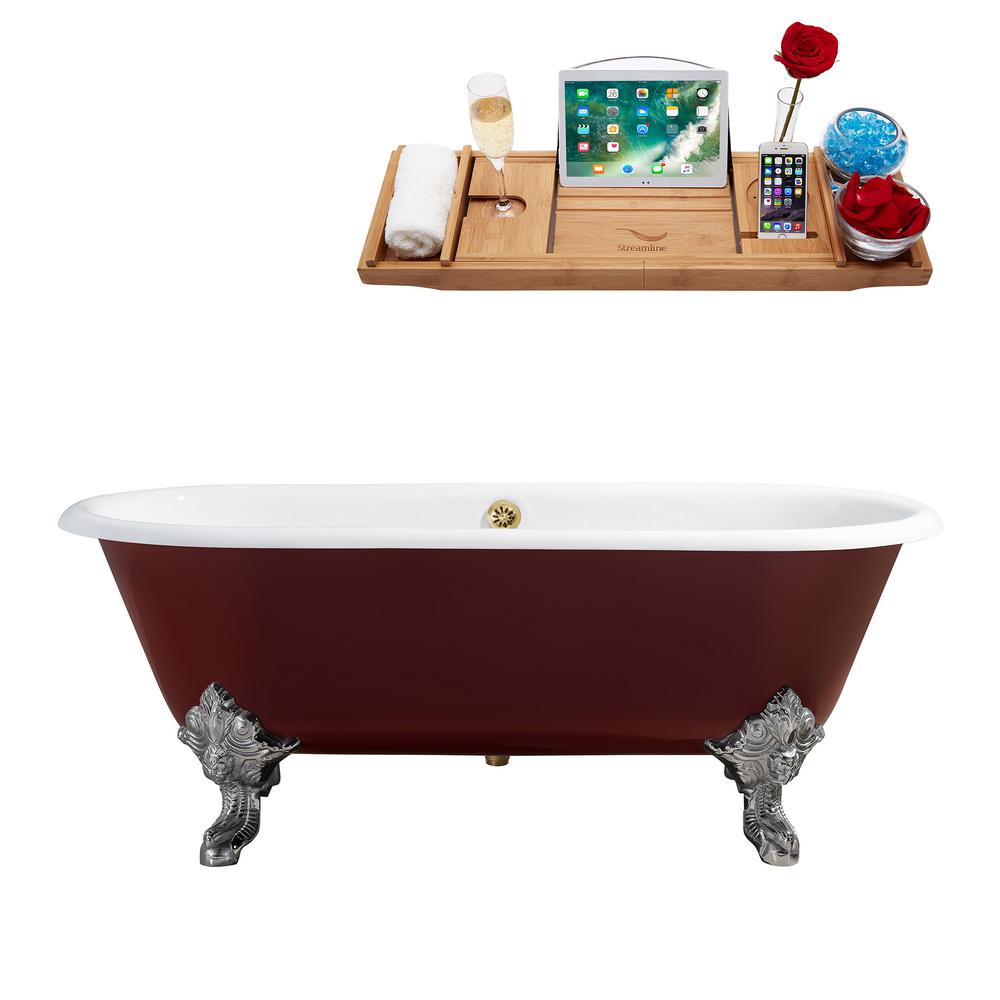 Streamline 68 9 In Cast Iron Clawfoot Non Whirlpool Bathtub 68 9 In Cast Iron Clawfoot Non
