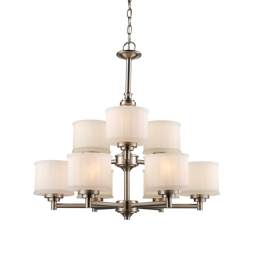 Bel Air Lighting Cahill 9 Light Brushed Nickel Chandelier 70729 Bn Bel Air Lighting Cahill 9 Light Brushed Nickel Chandelier