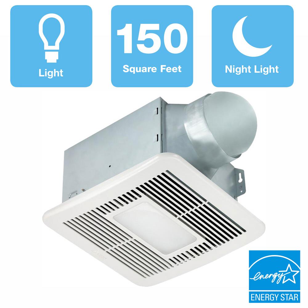 Delta Breez Smart Series 150 CFM Ceiling Bathroom Exhaust Fan with LED