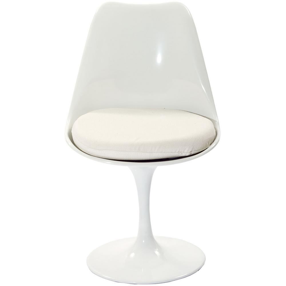 Modway Lippa White Dining Fabric Side Chair Eei 115 Whi The Home Depot