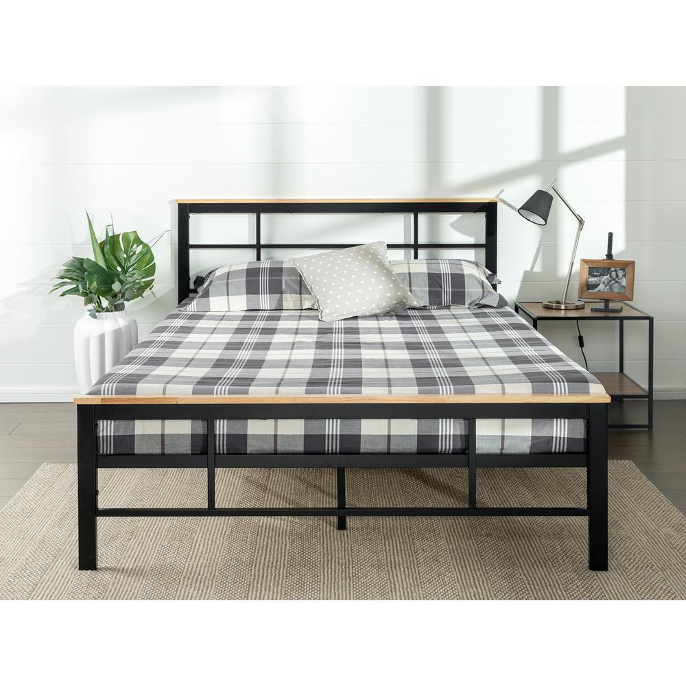 Zinus Marcia Metal And Wood Platform Bed Queen Hd Hbpbc 14q The