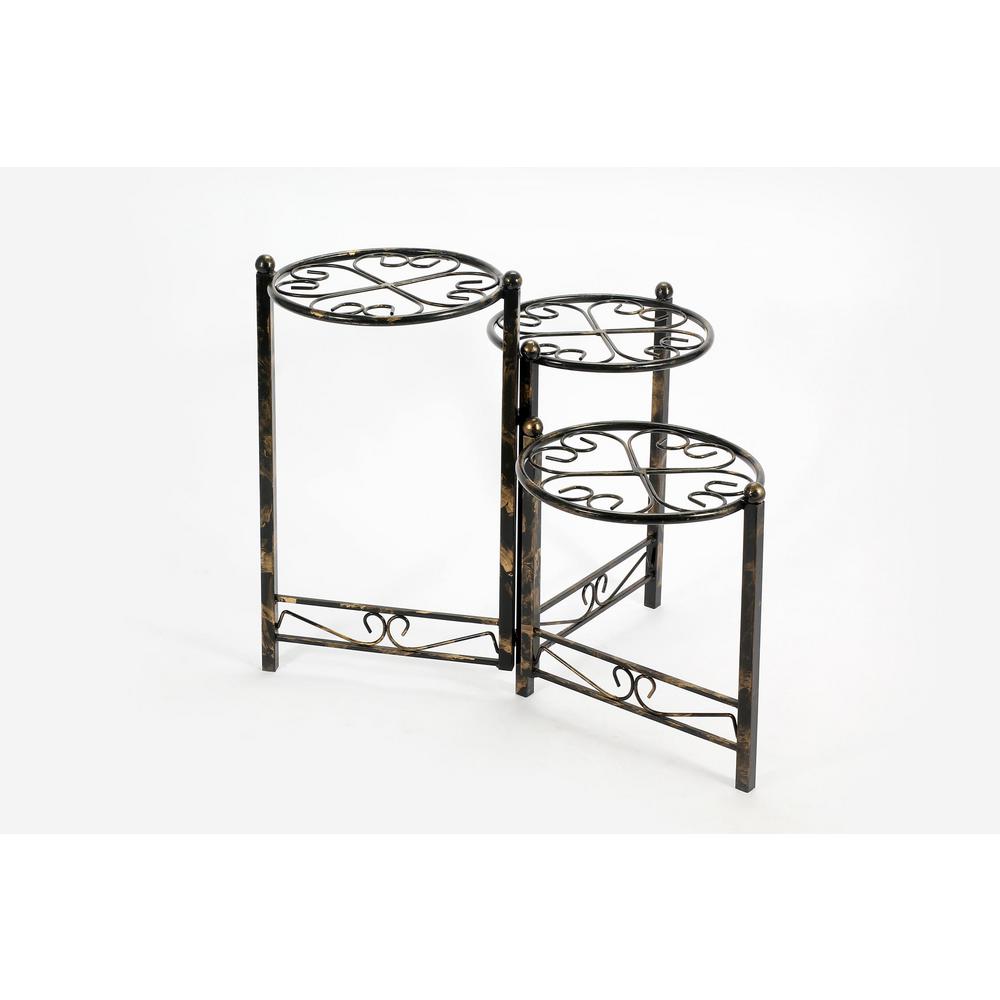 Planter Stands Planters The Home Depot 3 Tier Heart Clover Round Iron Metal Plant Stand