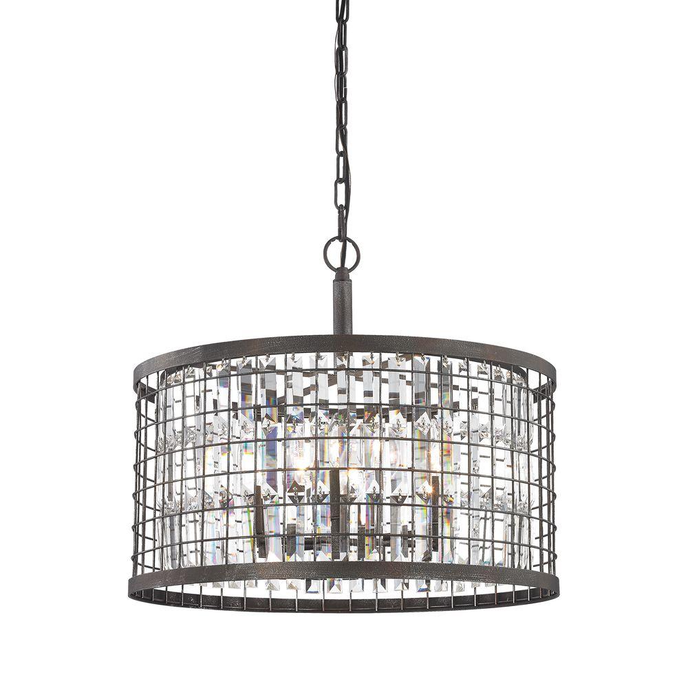 An Lighting Nadina 6 Light Silverdust Iron Chandelier With Metal An Lighting Nadina 6 Light Silverdust Iron Chandelier With Metal And Crystal Shade