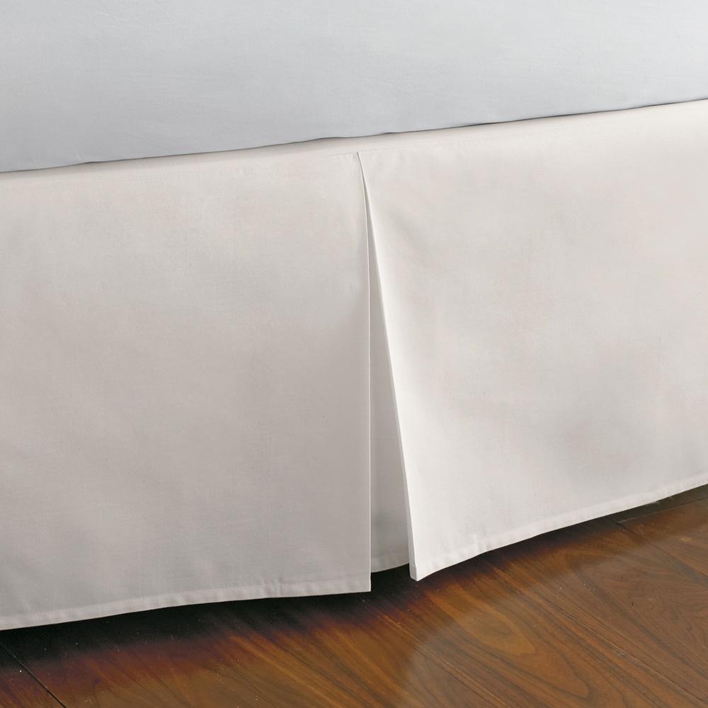 The Company Store Classic Cotton Percale 14 in. Ivory Solid Queen Bed