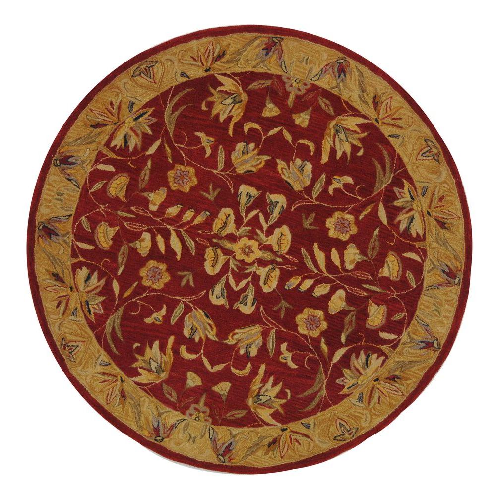 Safavieh Anatolia Burgundy/Gold 6 ft. x 6 ft. Round Area RugAN526A6R