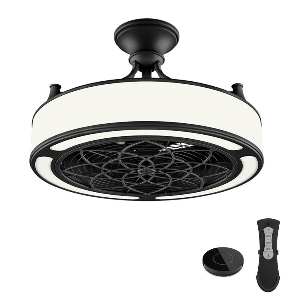 Anderson 22 in. LED Indoor/Outdoor Black Ceiling Fan with Re