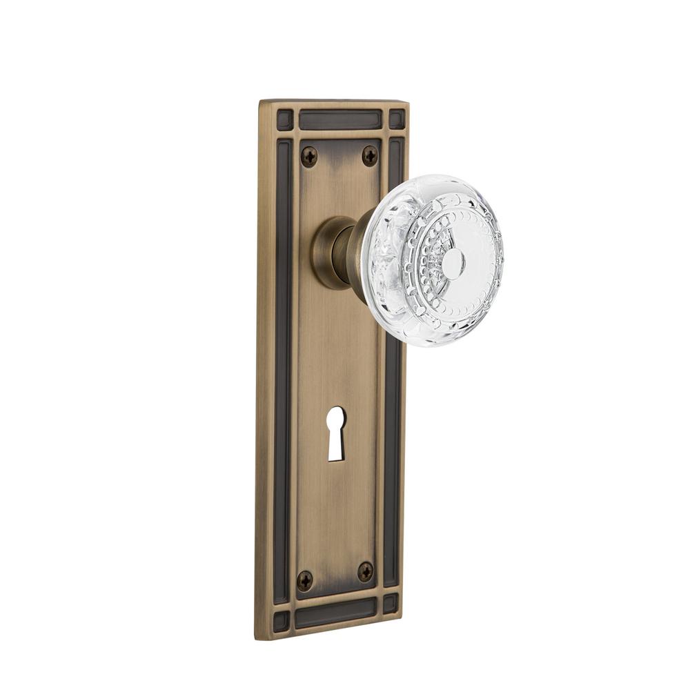 Door Brass Locks Antique Vintage Hardware Set Knob Mortise 2-1//4 in Handle New