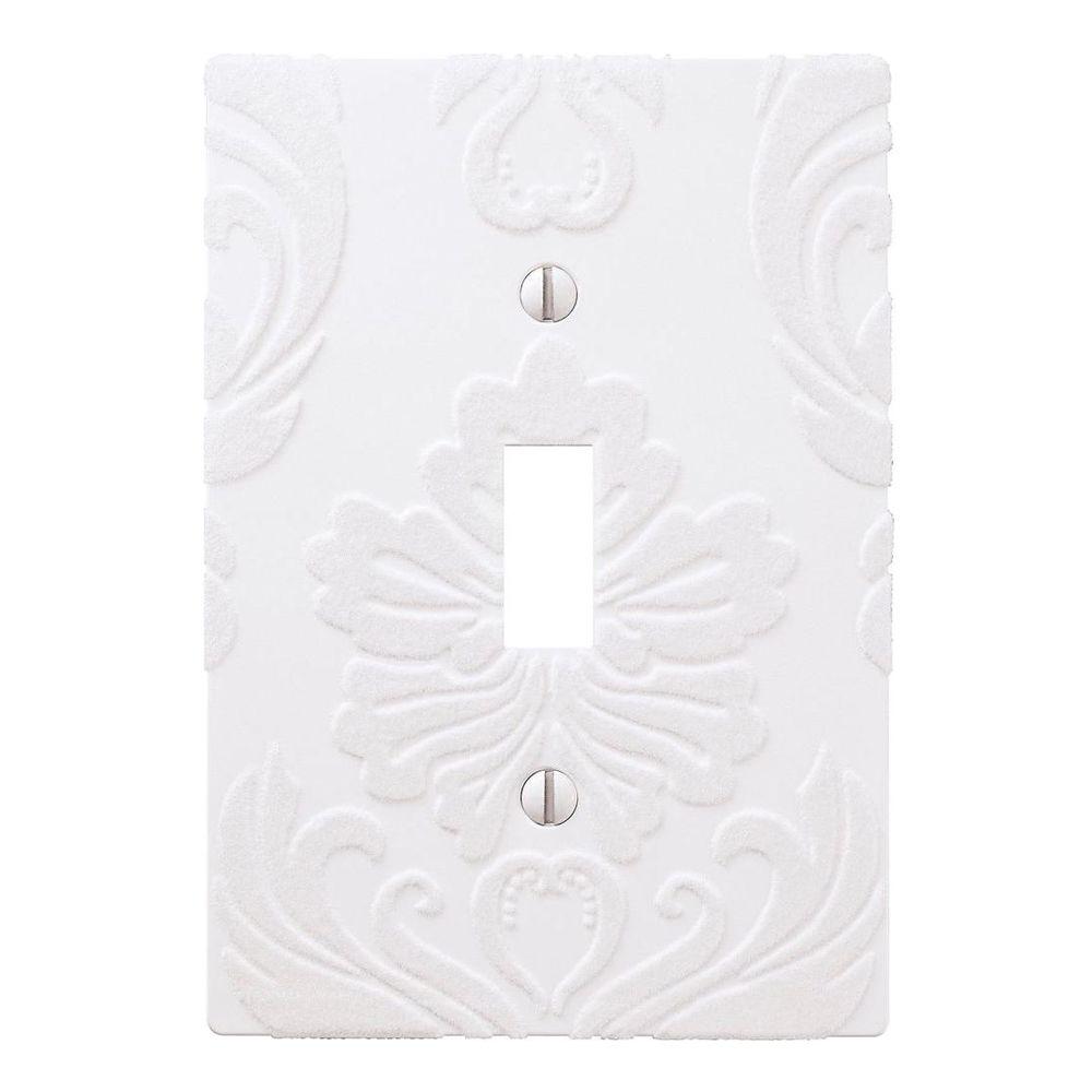 Amerelle Demask 1 Toggle Wall Plate White40TW The Home Depot