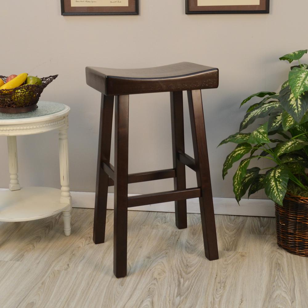 Carolina Cottage Colborn 30 In Espresso Thick Saddle Seat Stool