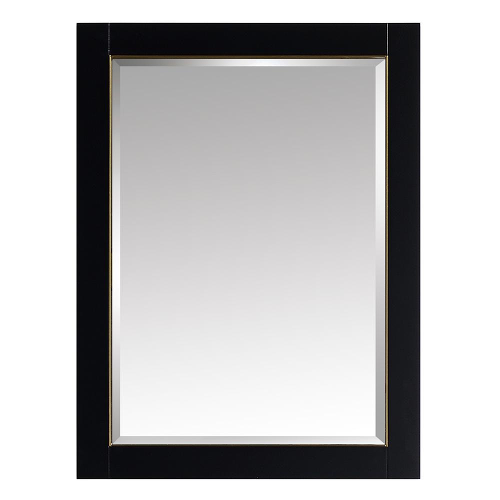 Avanity Mason 24 In W X 32 H Single Wall Mirror Black With Gold Trim Avanity Mason 24 In W X 32 H Single Wall Mirror Black With Gold Trim