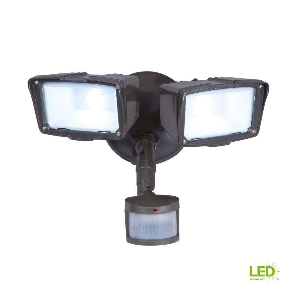 Defiant 180 Degree Bronze Motion Activated Sensor Twin Head Outdoor Defiant 180 Degree Bronze Motion Activated Sensor Twin Head Outdoor Integrated Led Security Flood