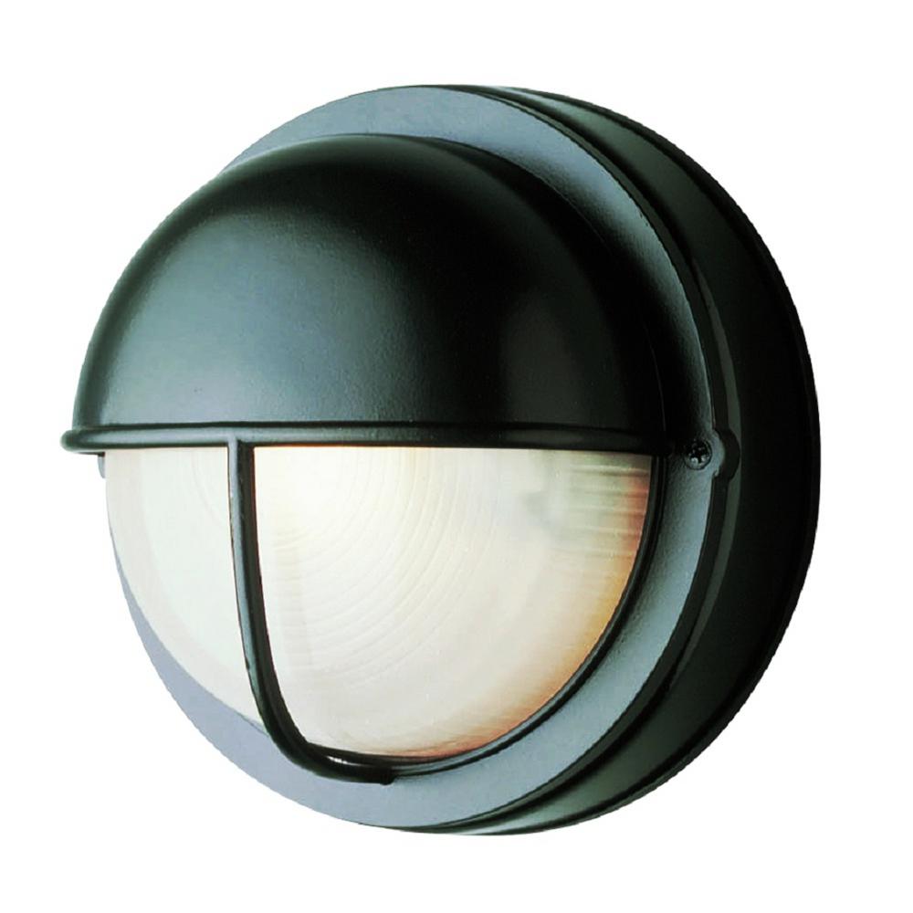 Bulkhead Lights Outdoor Wall Mounted Lighting 1 Light Outdoor Black Round Bulkhead