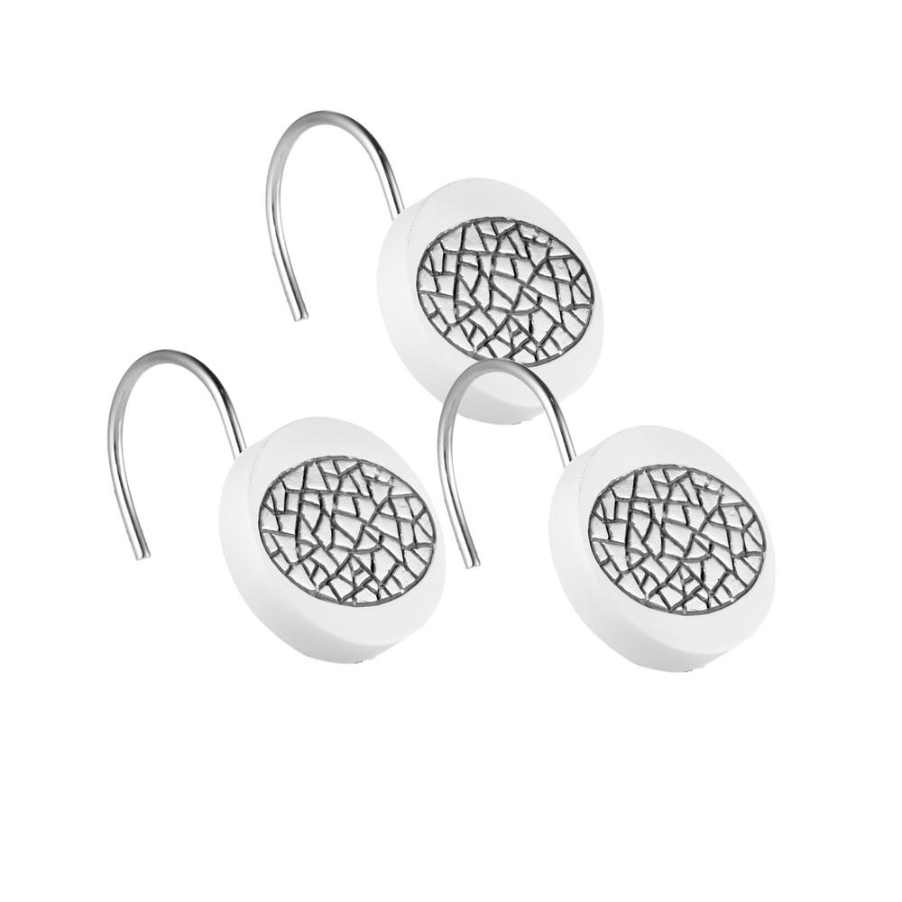 Popular Bath Products Sparkling Shower Hooks White by Popular Bath Products