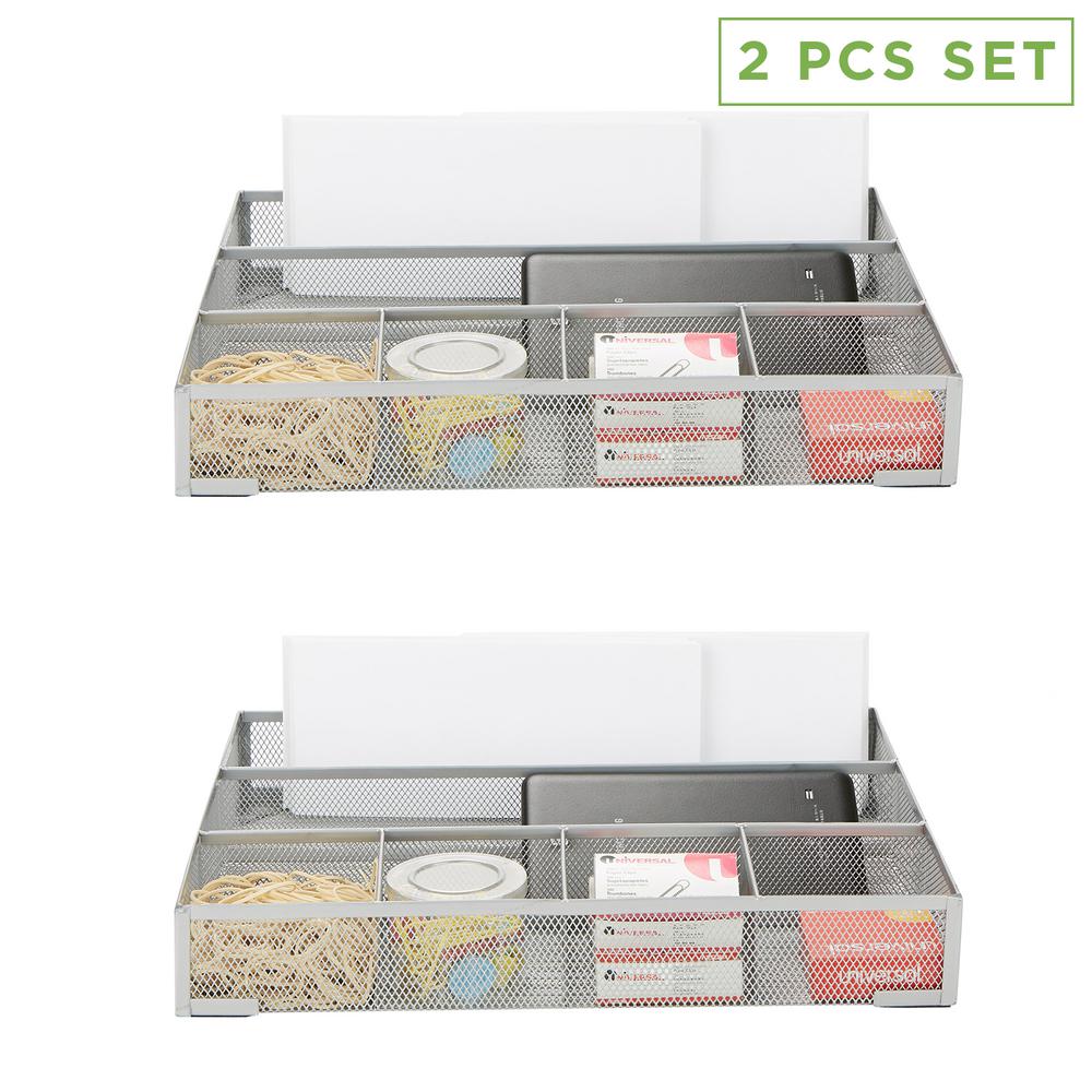 Mind Reader 2 Piece Mesh Deep Drawer Organizer, Desk Accessories