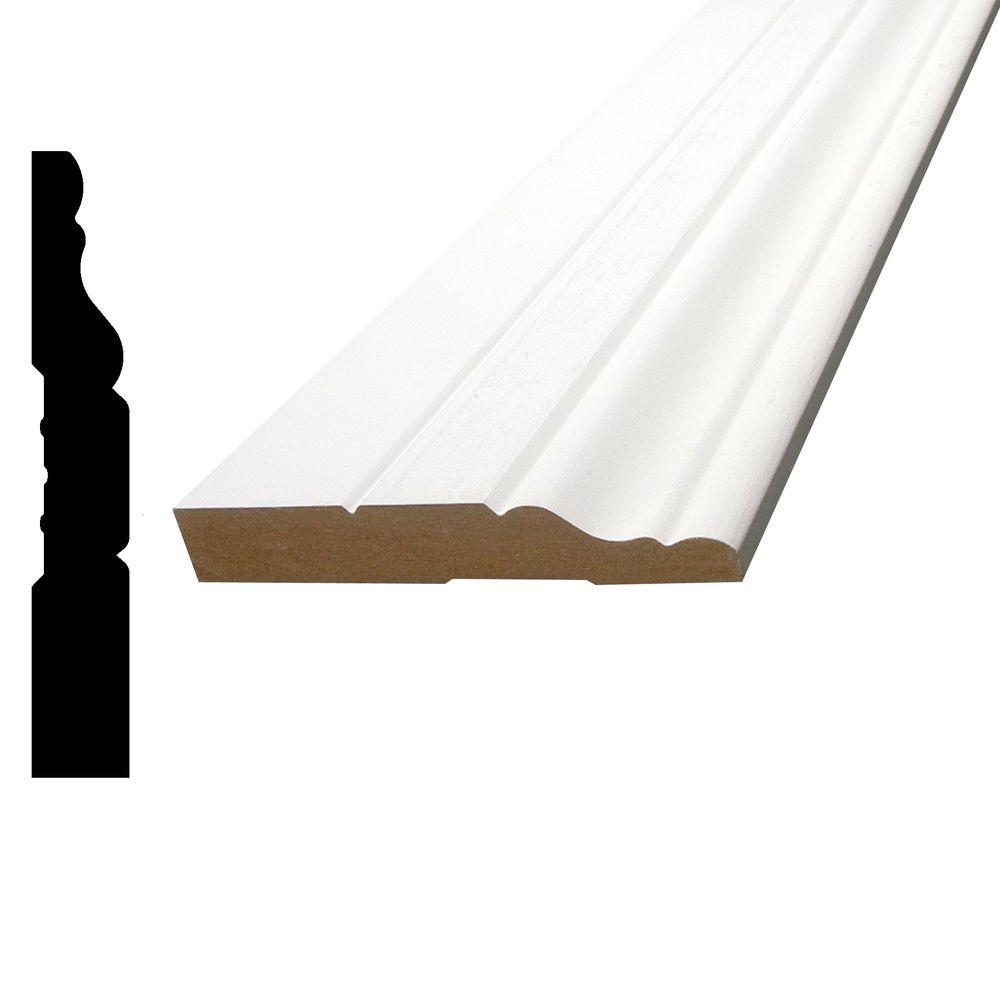Alexandria Moulding 1/2 in. x 31/4 in. x 84 in. MDF Primed Fiberboard