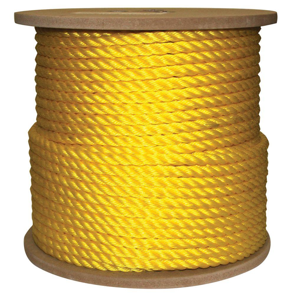 Rope King 1/2 in. x 400 ft. Twisted Poly Rope YellowTP12400Y The Home Depot