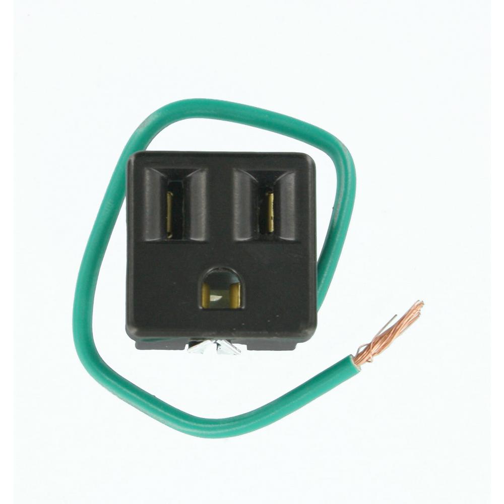 Leviton 15 Amp 125-Volt Snap-In Grounding Outlet, Black